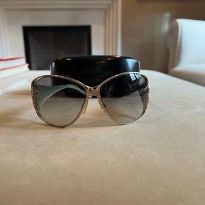 Roberto Cavalli Gold Python Snake Shield Oversized Sunglasses